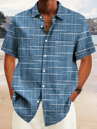 Cazel | Chemise élégante à motif rayé et à carreaux