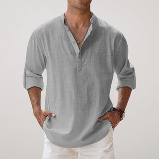 Cazel | Chemise Henley en coton effet lin
