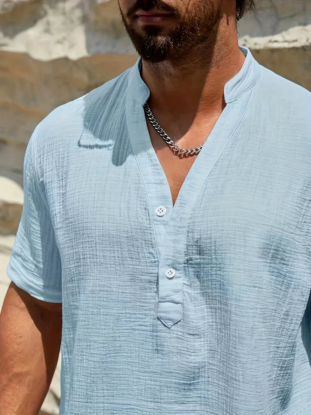 Cazel | Chemise d’été élégante à col montant