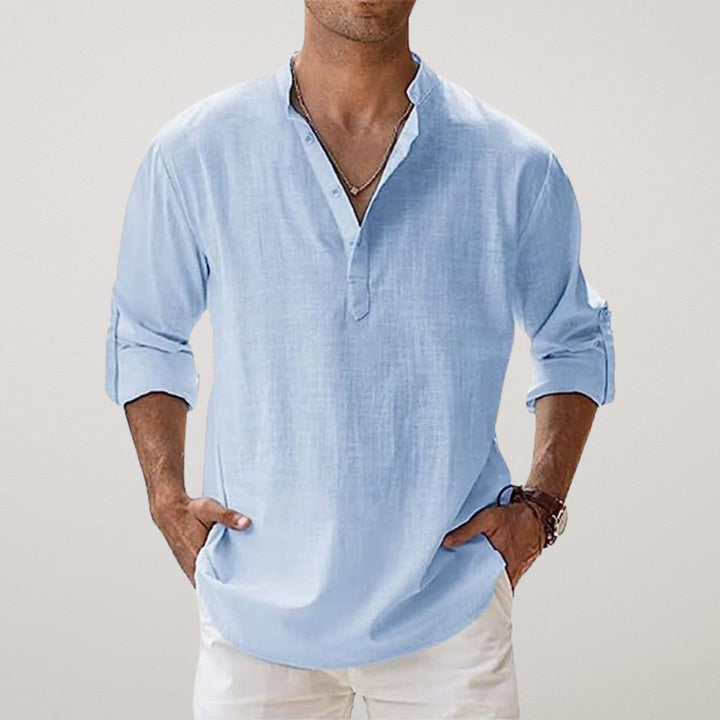 Cazel | Chemise Henley en coton effet lin
