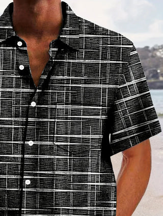 Cazel | Chemise élégante à motif rayé et à carreaux