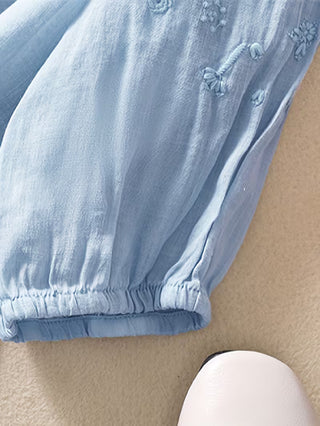 Éléna™ — Blouse brodée élégante en lin mélangé