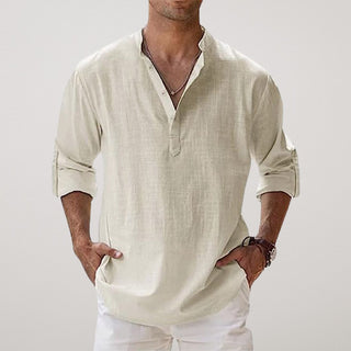 Cazel | Chemise Henley en coton effet lin