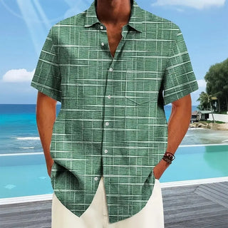 Cazel | Chemise élégante à motif rayé et à carreaux