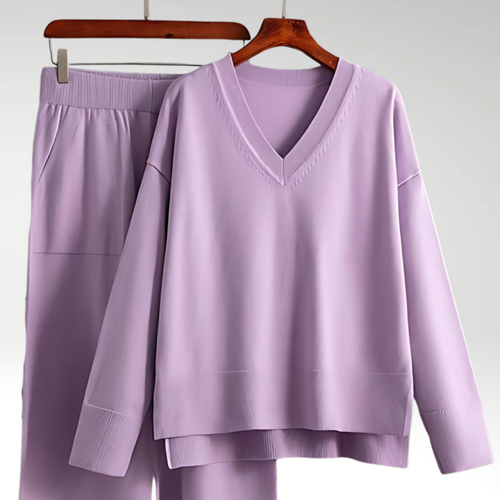 Cazel | Luxe V-Neck Two Piece Set
