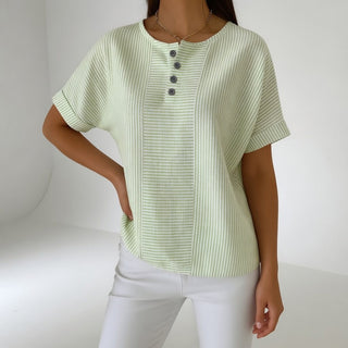 Sorène™ — Blouse lin rayée douceur naturelle