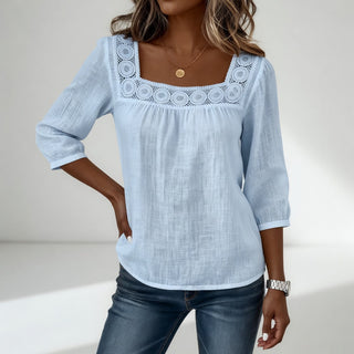 Célindre™ — Blouse dentelle col carré douceur féminine