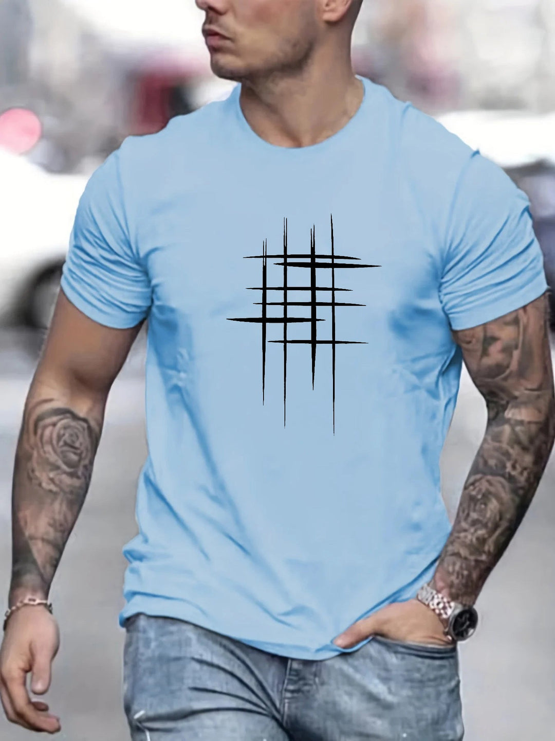 Cazel | T-shirt élégant à col rond avec imprimé graphique