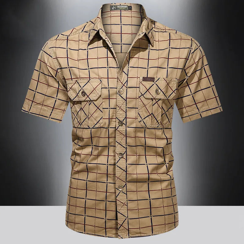 Cazel | Chemise élégante à manches courtes à carreaux