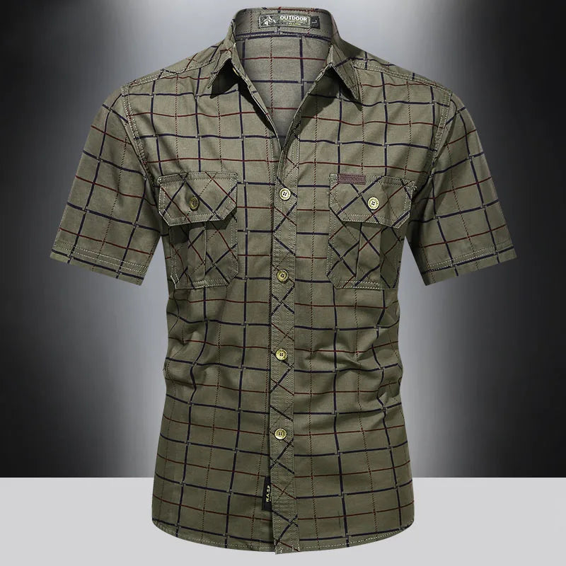 Cazel | Chemise élégante à manches courtes à carreaux