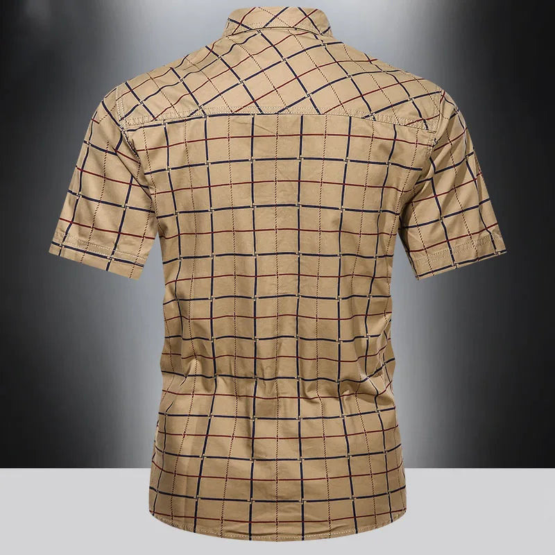 Cazel | Chemise élégante à manches courtes à carreaux
