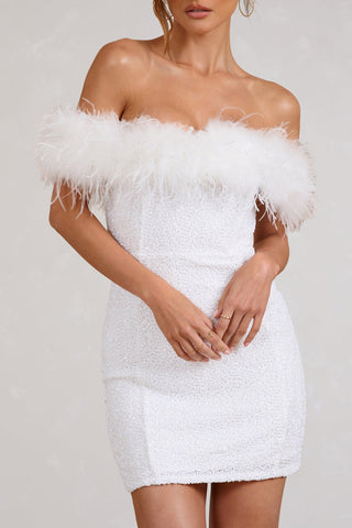 Cazel | Robe à pailettes avec plumes
