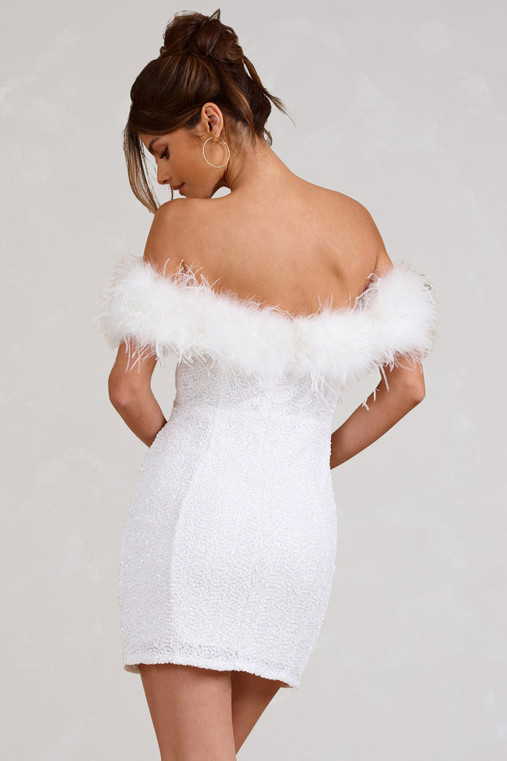 Cazel | Robe à pailettes avec plumes