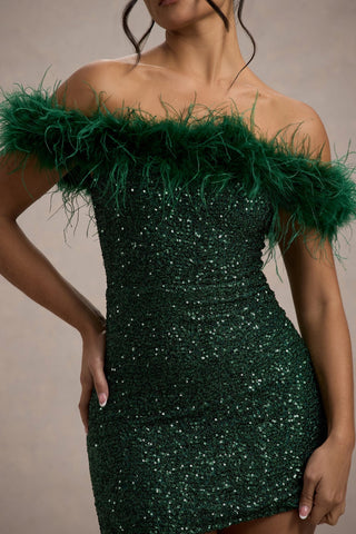 Cazel | Robe à pailettes avec plumes