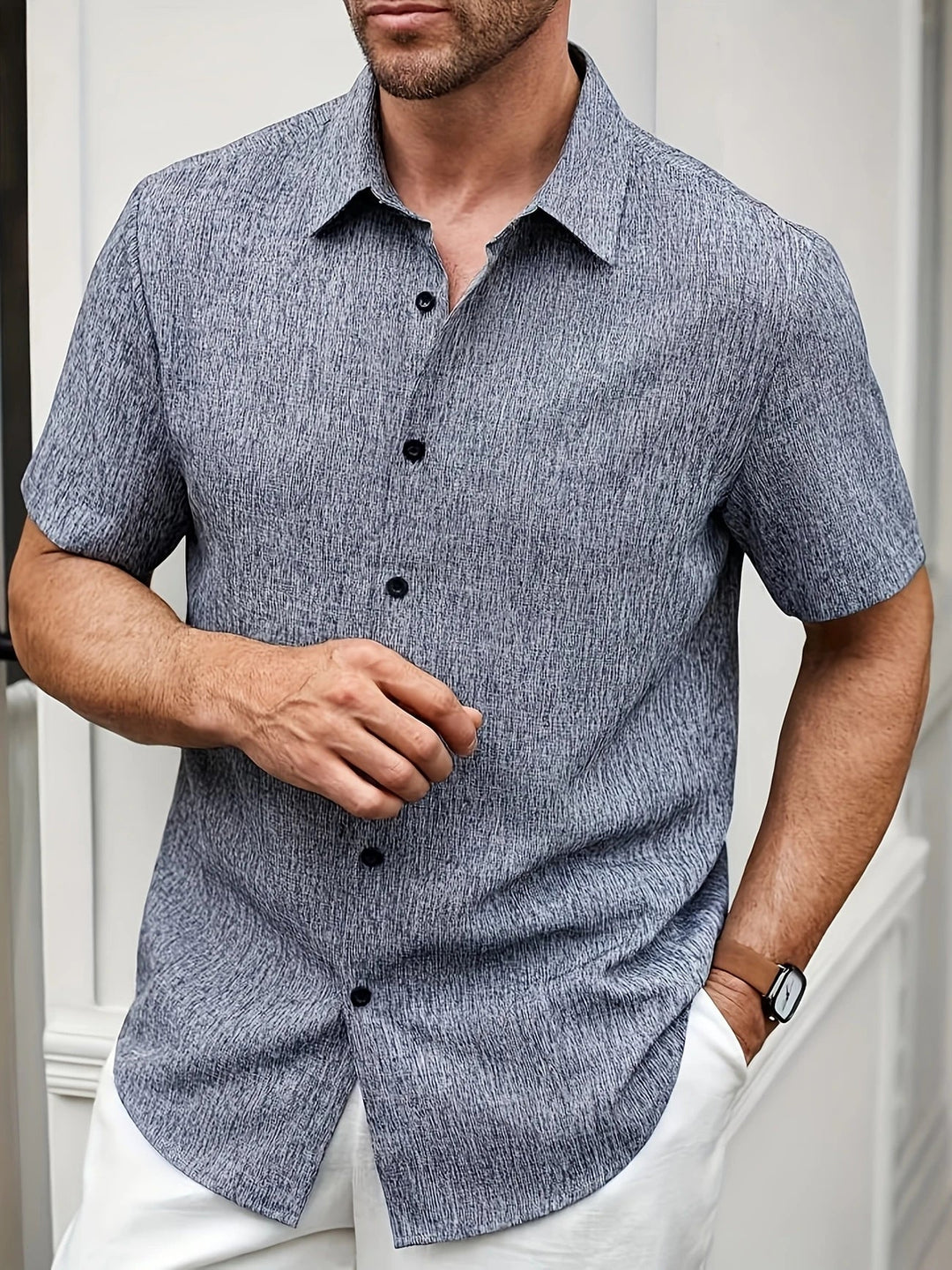 Cazel | Chemise légère à manches courtes en mélange de lin
