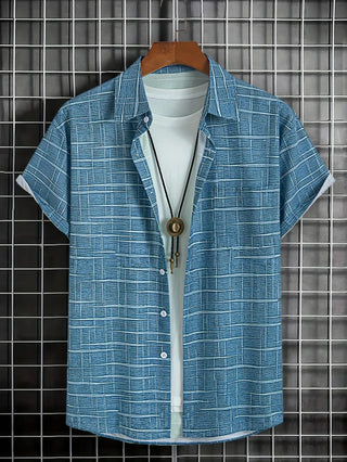 Cazel | Chemise élégante à motif rayé et à carreaux