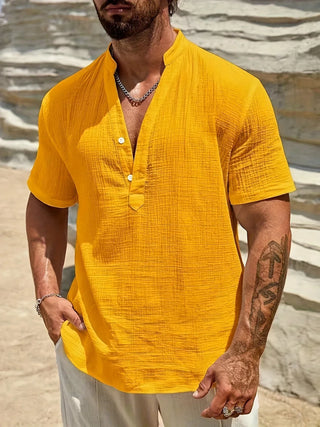 Cazel | Chemise d’été élégante à col montant