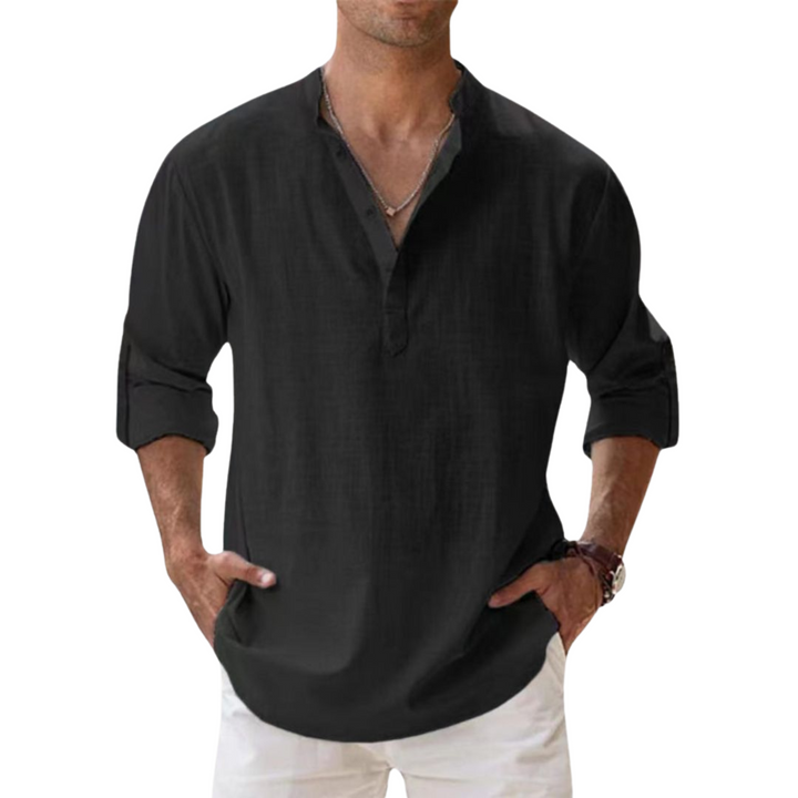 Cazel | Chemise Henley en coton effet lin