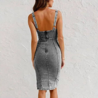 Cazel | Robe Camisole Moulante en Denim